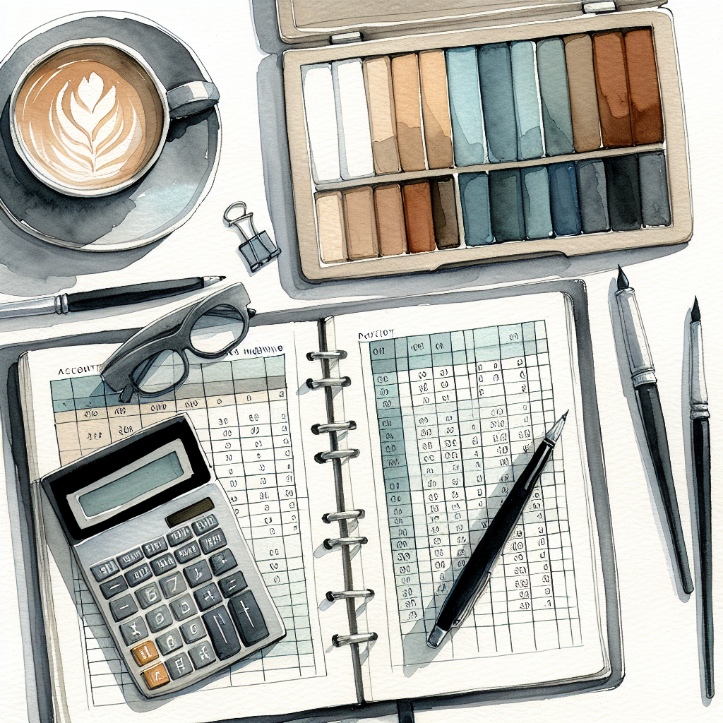 Watercolour illustration in cool off-white, slate mist, eucalyptus sage, and dusty rust tones for the The money conversation, before it becomes a fight pack.